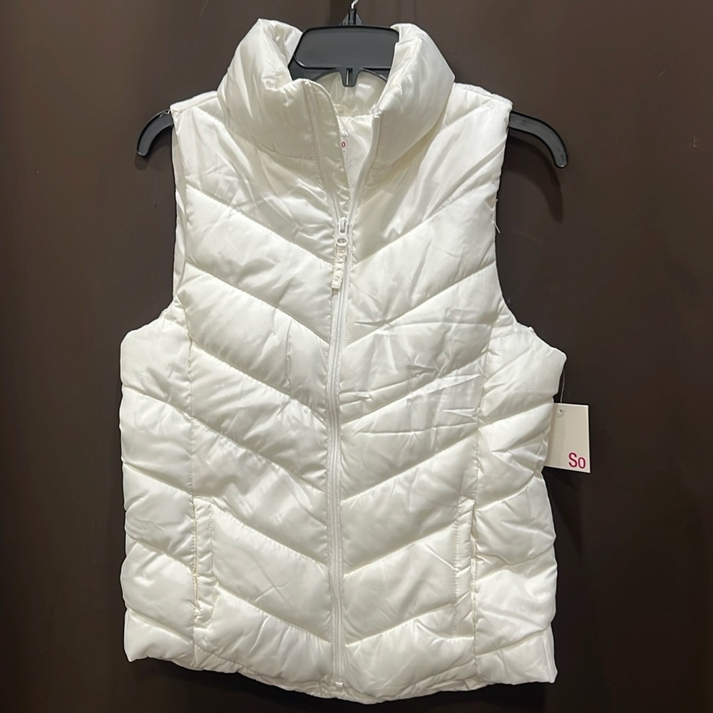 SO, Puffer Vest, Coconut White, Size Medium - NWT